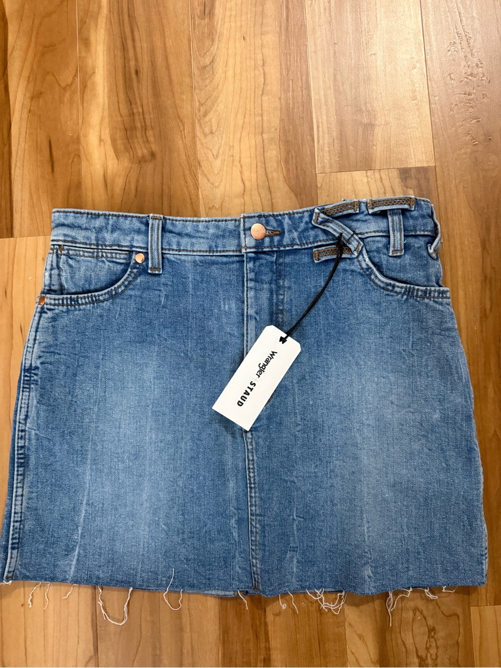 NWT Wrangler STAUD Light Blue Denim Mini Skirt